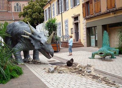 Dinosaurs infront of the Regency Palace