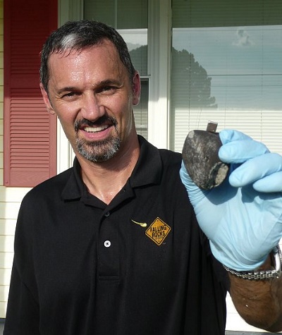 The author with the Cartersville meteorite