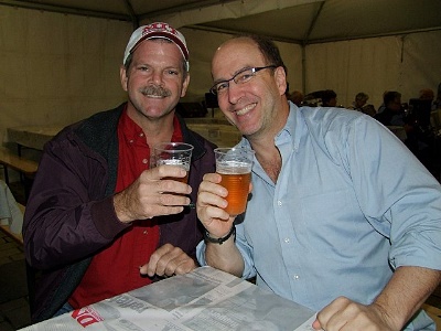 Greg Hupe and Darryl Pitt enjoying a Meteorite beer